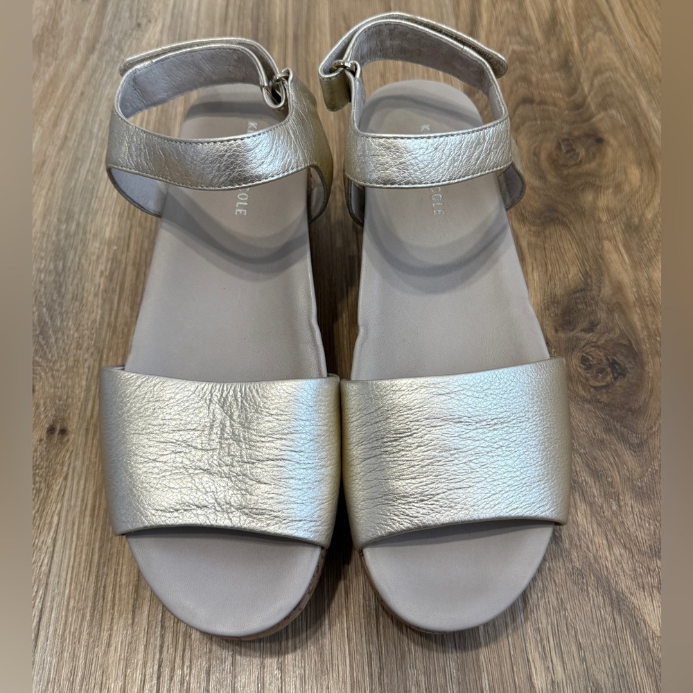 Kenneth Cole Rockaway Platform Sandal - Platinum, Size 10, NWT